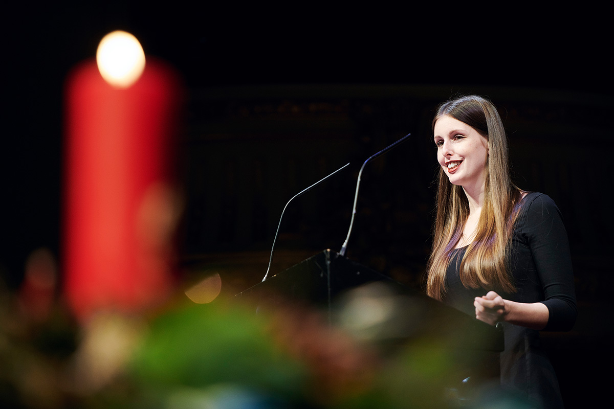 Valentina Achermann, Vorstandsmitglied der StudentInnenschaft der Universität Bern (SUB). © Universität Bern / Bild: Manu Friederich