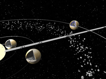 Der äusserste Planet in «Neptuns Dreizack» weist einen Wassergürtel auf. (Bilder:zvg)